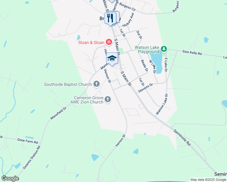 map of restaurants, bars, coffee shops, grocery stores, and more near 302 Vernon Street in Broadway