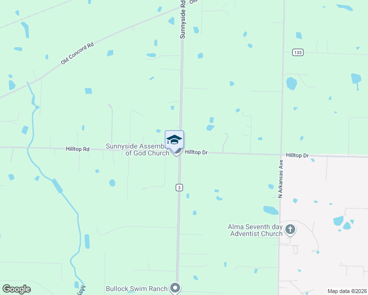 map of restaurants, bars, coffee shops, grocery stores, and more near 1423 Hilltop Drive in Alma