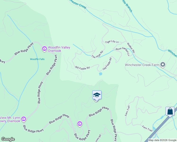 map of restaurants, bars, coffee shops, grocery stores, and more near 905 Old Fiddle Road in Waynesville