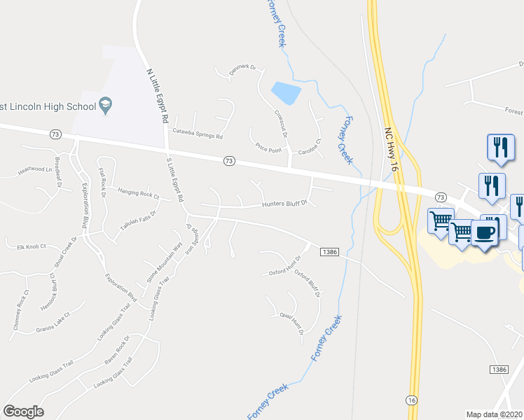 map of restaurants, bars, coffee shops, grocery stores, and more near 7166 Hunters Bluff Drive in Denver