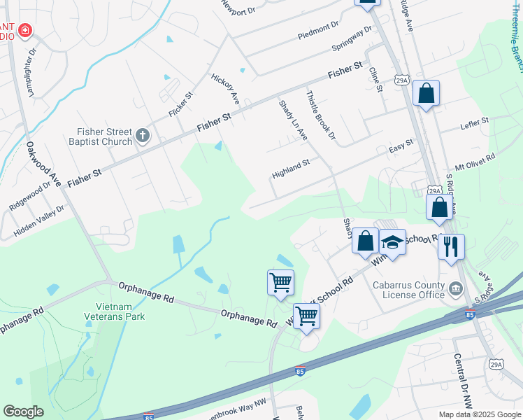 map of restaurants, bars, coffee shops, grocery stores, and more near 549 Easy Street in Concord