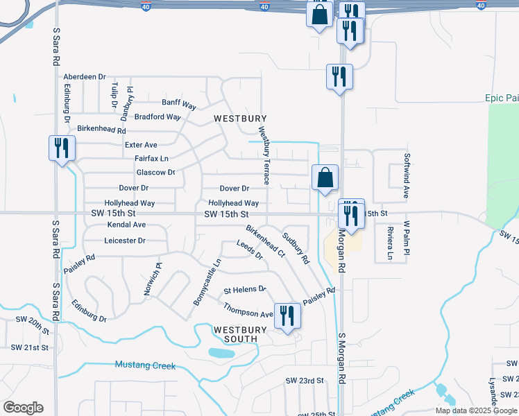map of restaurants, bars, coffee shops, grocery stores, and more near 10017 Birkenhead Court in Yukon