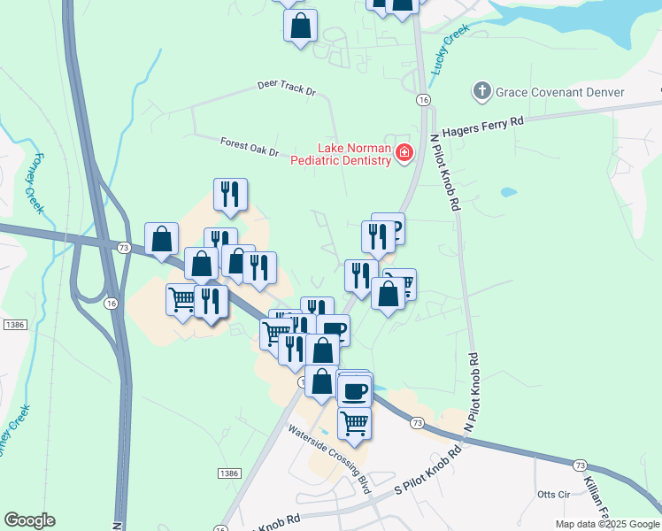 map of restaurants, bars, coffee shops, grocery stores, and more near 6814 Riverwalk Loop in Denver