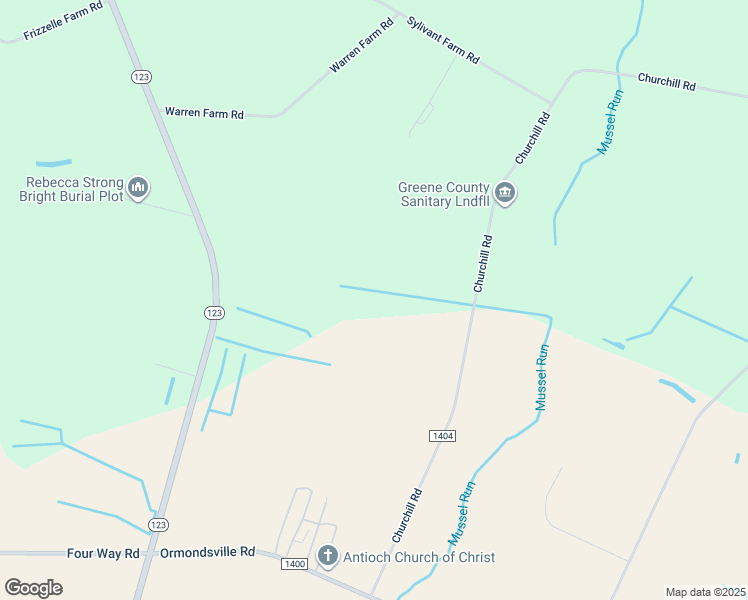 map of restaurants, bars, coffee shops, grocery stores, and more near 419 Churchill Road in Hookerton