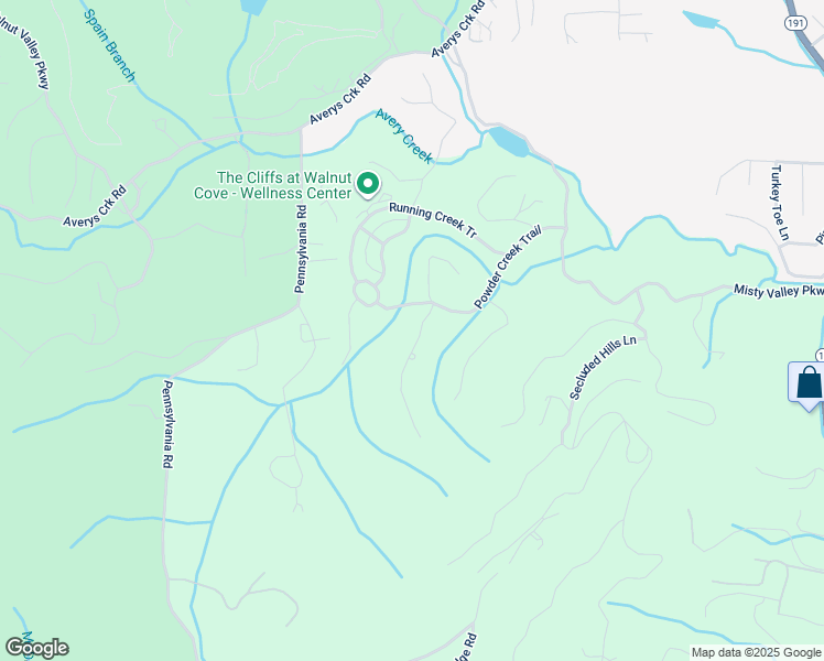 map of restaurants, bars, coffee shops, grocery stores, and more near 20 Deep Creek Trail in Arden