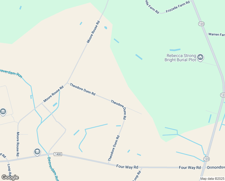 map of restaurants, bars, coffee shops, grocery stores, and more near 594 Theodore Dunn Road in Hookerton