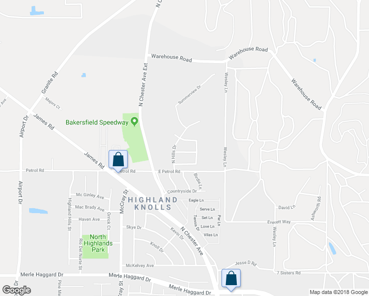 map of restaurants, bars, coffee shops, grocery stores, and more near 308 Terrace Hill Avenue in Bakersfield