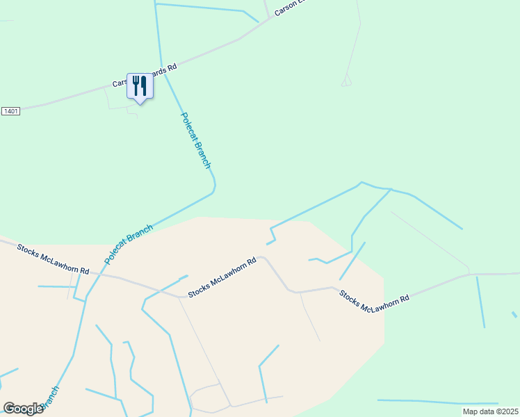map of restaurants, bars, coffee shops, grocery stores, and more near 141 John Merritt Road in Hookerton