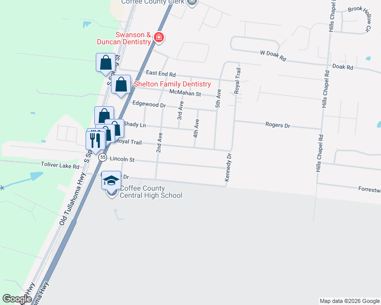 map of restaurants, bars, coffee shops, grocery stores, and more near 1101 Lincoln Street in Manchester