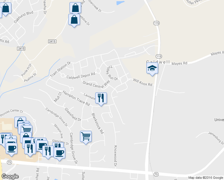 map of restaurants, bars, coffee shops, grocery stores, and more near 18340 Flagman Circle in Cornelius