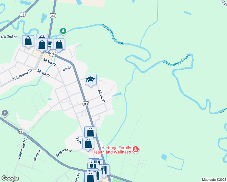 map of restaurants, bars, coffee shops, grocery stores, and more near 311 Hines Street in Snow Hill