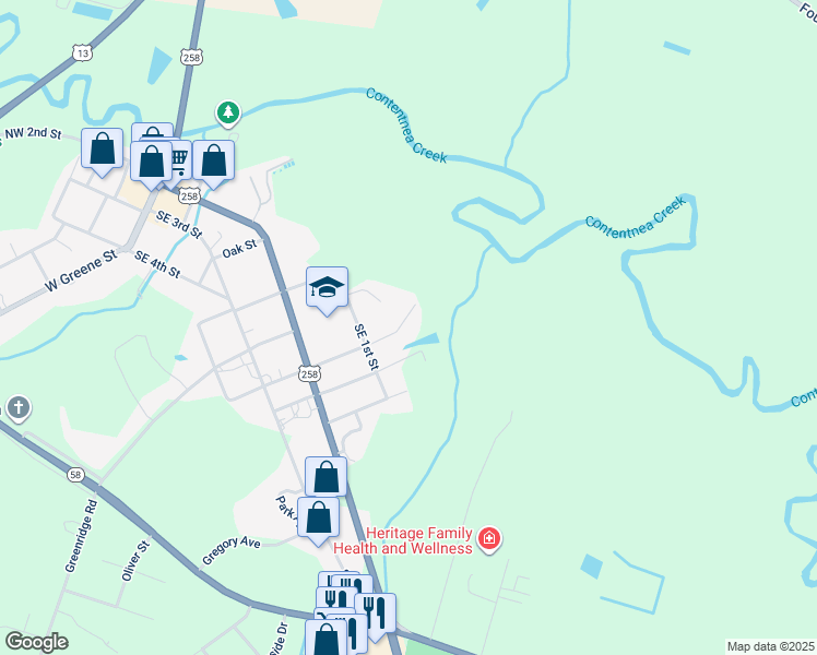map of restaurants, bars, coffee shops, grocery stores, and more near 311 Hines Street in Snow Hill