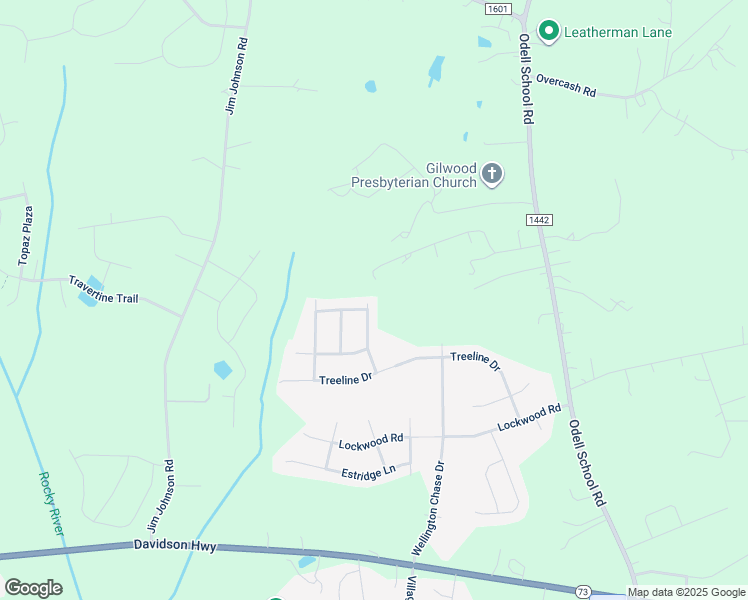 map of restaurants, bars, coffee shops, grocery stores, and more near 2708 Mill Wright Road in Concord
