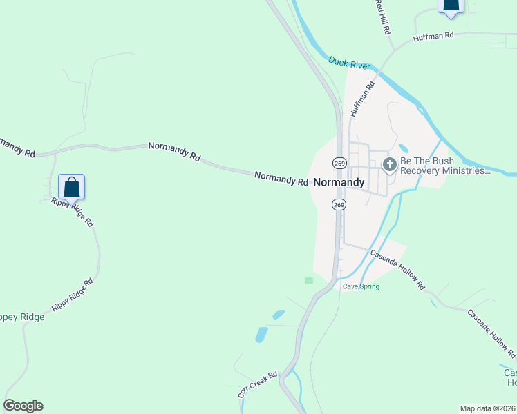 map of restaurants, bars, coffee shops, grocery stores, and more near 1220 Normandy Road in Normandy