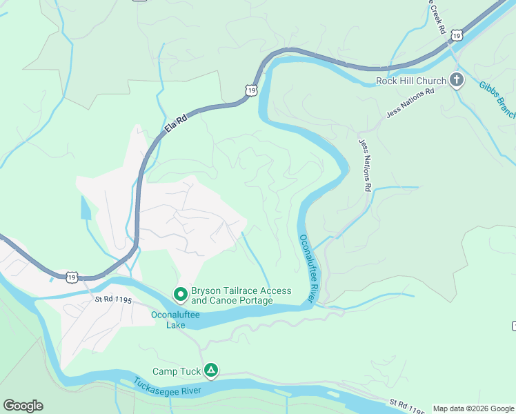 map of restaurants, bars, coffee shops, grocery stores, and more near 575 Holley Mountain Top Road in Bryson City