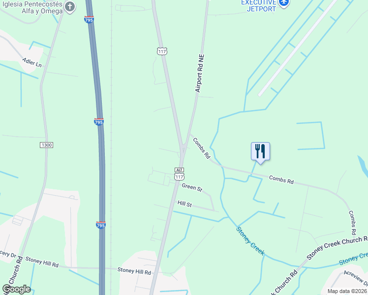 map of restaurants, bars, coffee shops, grocery stores, and more near 3702 U.S. 117 Alt in Goldsboro