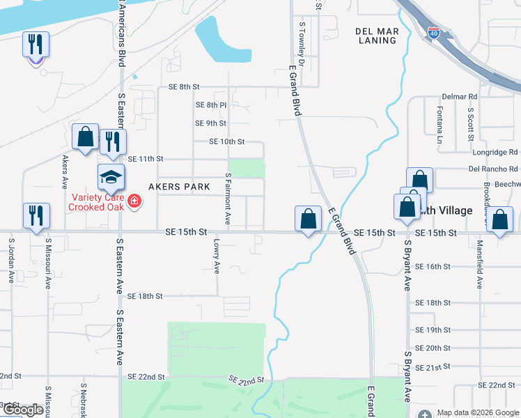 map of restaurants, bars, coffee shops, grocery stores, and more near 1429 South Genessee Avenue in Oklahoma City