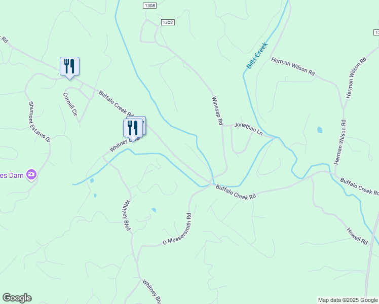 map of restaurants, bars, coffee shops, grocery stores, and more near 604 Buffalo Creek Road in Lake Lure