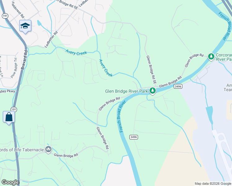 map of restaurants, bars, coffee shops, grocery stores, and more near 642 Glenn Bridge Road in Arden