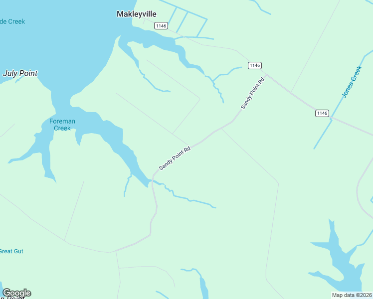 map of restaurants, bars, coffee shops, grocery stores, and more near Sandy Point Road in Hyde County