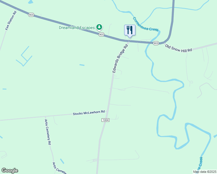 map of restaurants, bars, coffee shops, grocery stores, and more near 420 Edwards Bridge Road in Grifton
