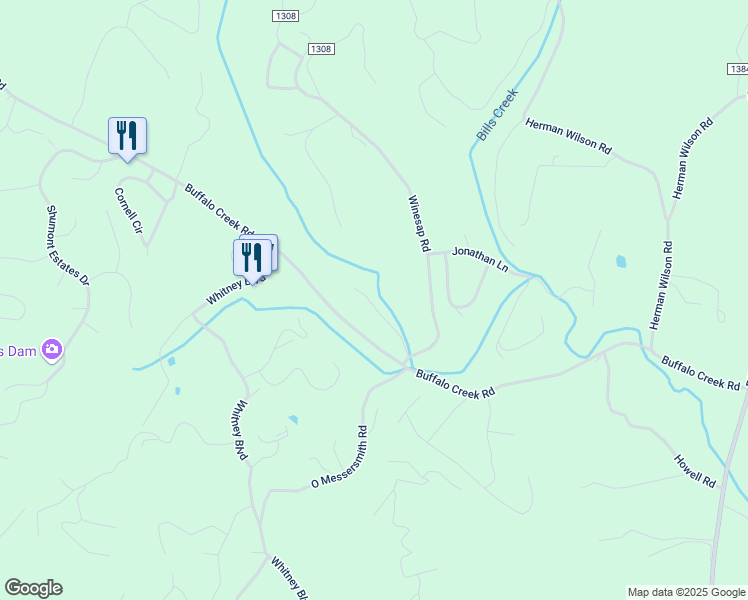map of restaurants, bars, coffee shops, grocery stores, and more near 604 Buffalo Creek Road in Lake Lure