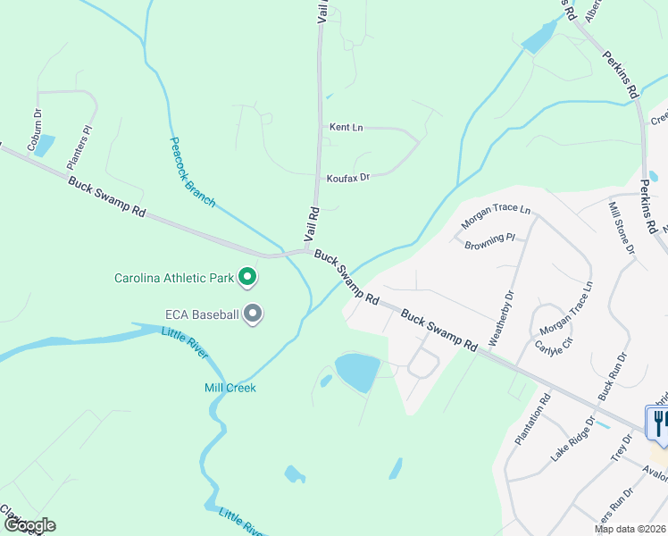map of restaurants, bars, coffee shops, grocery stores, and more near 881 Buck Swamp Road in Goldsboro