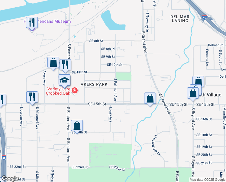 map of restaurants, bars, coffee shops, grocery stores, and more near 1428 South Fairmont Avenue in Oklahoma City