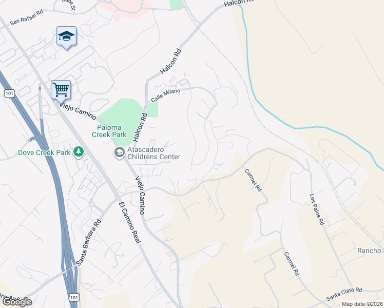 map of restaurants, bars, coffee shops, grocery stores, and more near 11180 Eliano Street in Atascadero