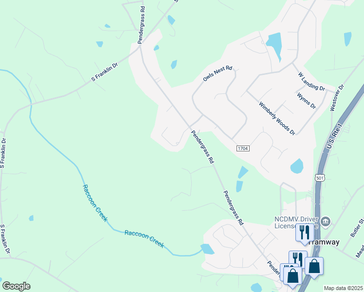 map of restaurants, bars, coffee shops, grocery stores, and more near 4919 Simpson Drive in Sanford