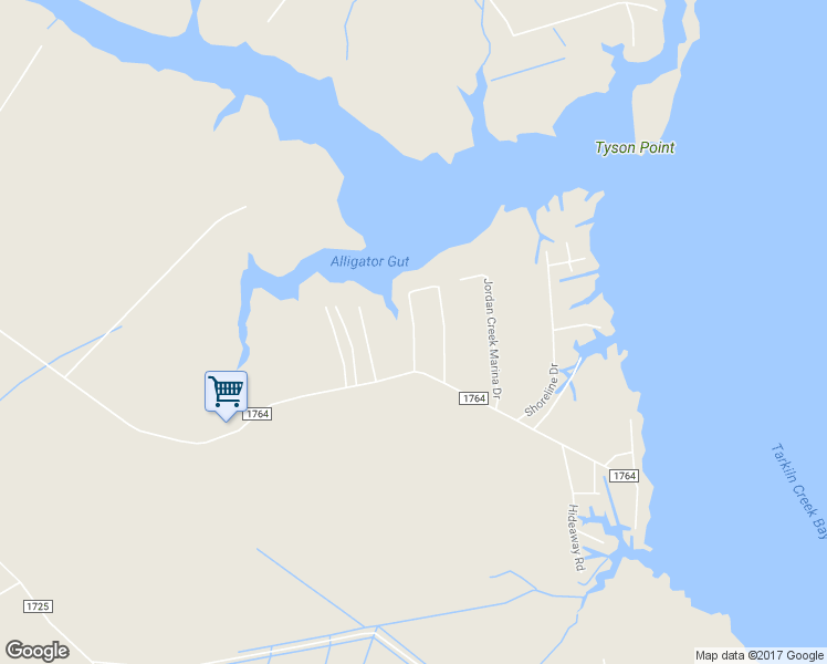 map of restaurants, bars, coffee shops, grocery stores, and more near T W Barnes Foster Loop Road in Belhaven