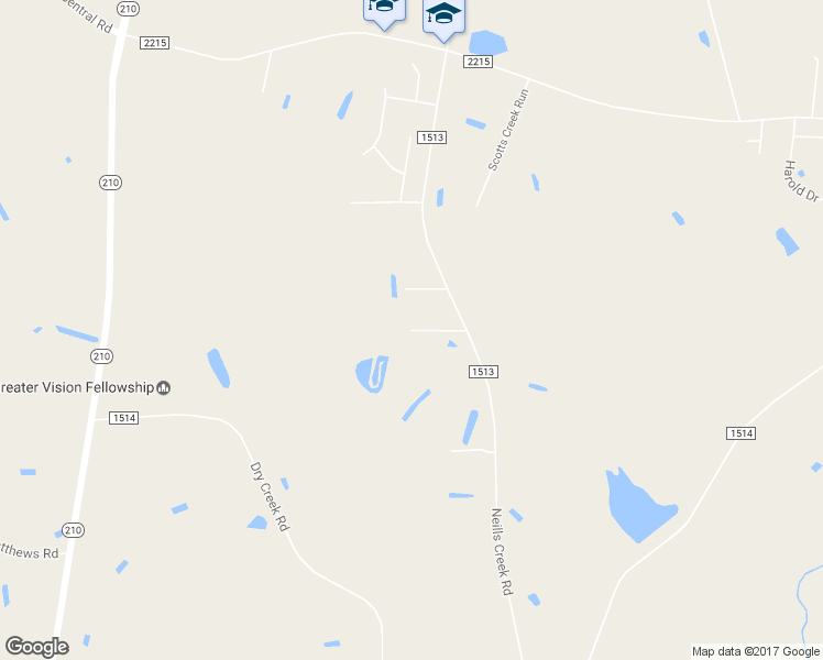 map of restaurants, bars, coffee shops, grocery stores, and more near 118 Springfield Lane in Lillington