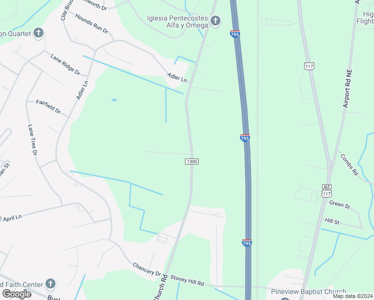 map of restaurants, bars, coffee shops, grocery stores, and more near 3357 Salem Church Road in Goldsboro
