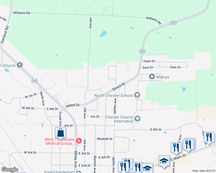 map of restaurants, bars, coffee shops, grocery stores, and more near 721 Mifflin Avenue in Henderson
