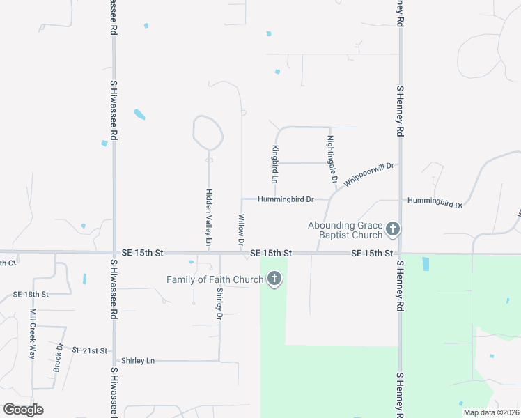 map of restaurants, bars, coffee shops, grocery stores, and more near 13514 Hummingbird Drive in Choctaw