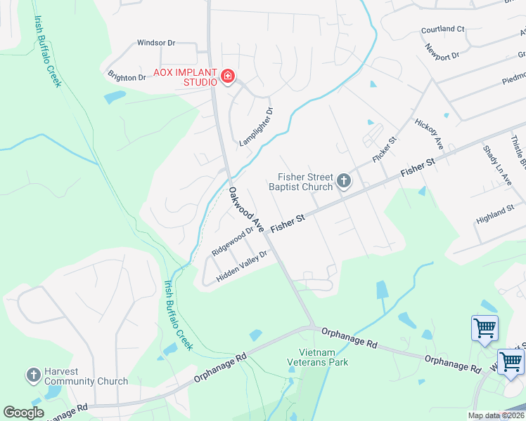 map of restaurants, bars, coffee shops, grocery stores, and more near 2616 Watts Avenue in Concord