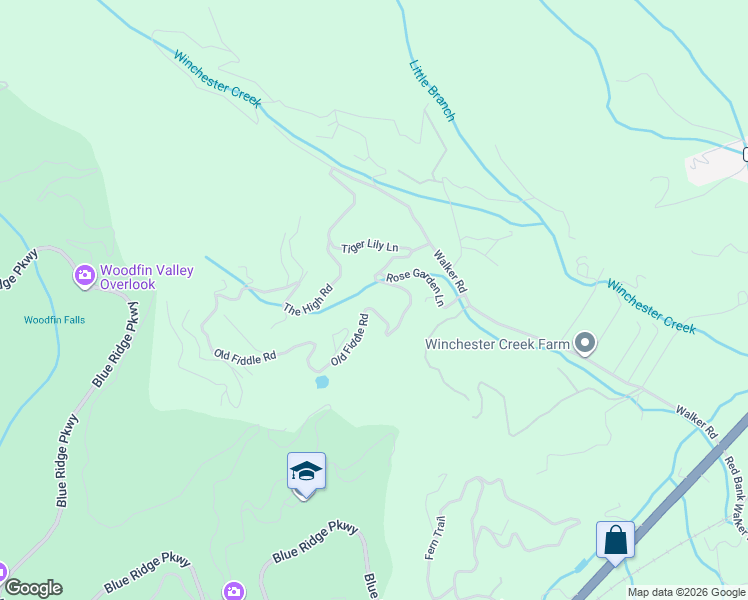 map of restaurants, bars, coffee shops, grocery stores, and more near 450 Old Fiddle Road in Waynesville