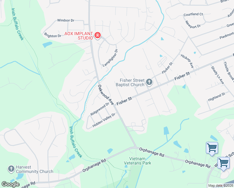 map of restaurants, bars, coffee shops, grocery stores, and more near 2616 Watts Avenue in Concord