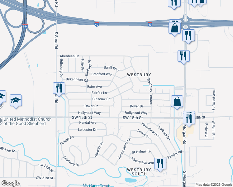 map of restaurants, bars, coffee shops, grocery stores, and more near 10129 Glascow Drive in Yukon