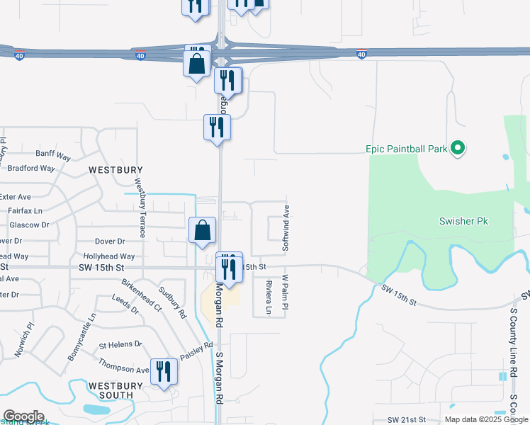 map of restaurants, bars, coffee shops, grocery stores, and more near 9625 Sun Drop Place in Oklahoma City