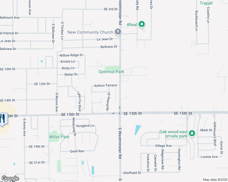 map of restaurants, bars, coffee shops, grocery stores, and more near 1213 Grand Manor in Midwest City