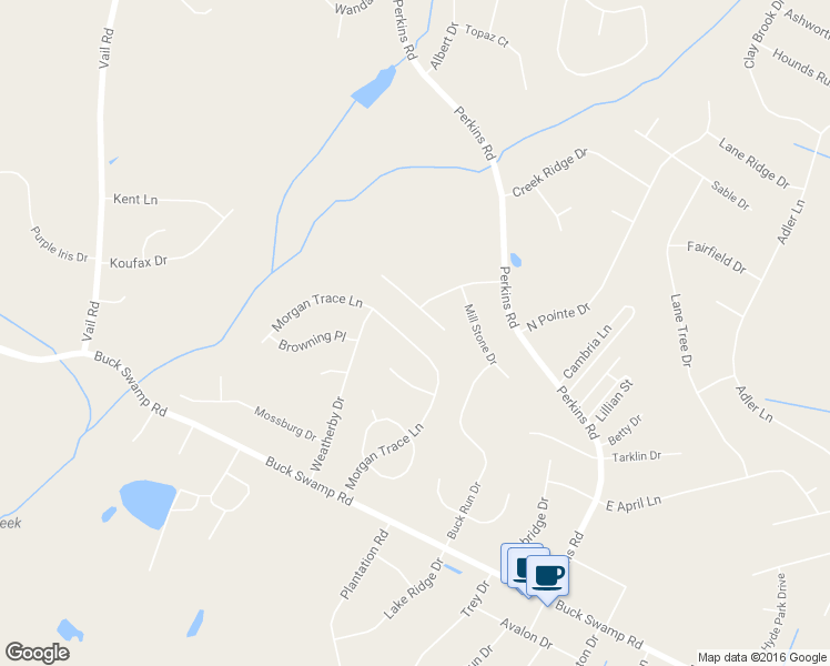 map of restaurants, bars, coffee shops, grocery stores, and more near 414 Morgan Trace Lane in Goldsboro