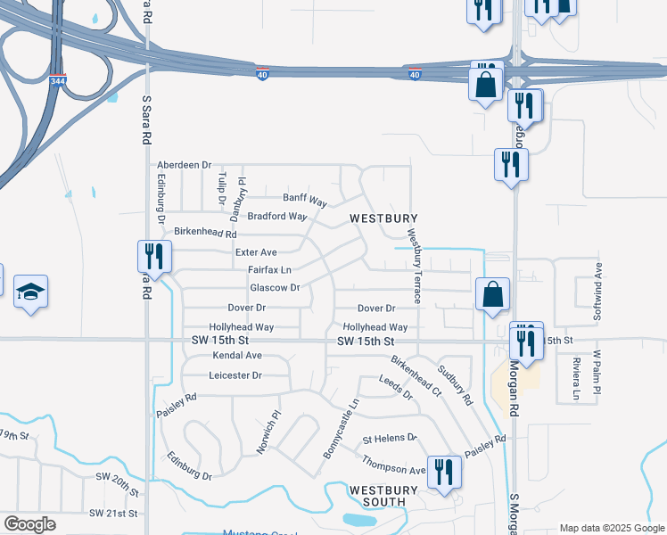 map of restaurants, bars, coffee shops, grocery stores, and more near 10129 Glascow Drive in Yukon