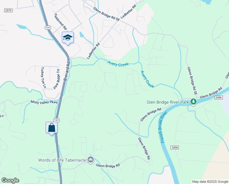 map of restaurants, bars, coffee shops, grocery stores, and more near 58 Lance Road in Arden
