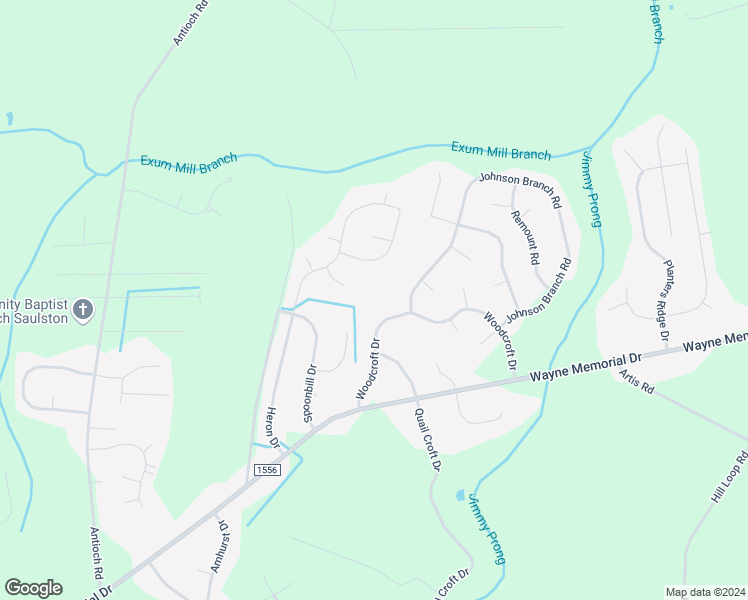map of restaurants, bars, coffee shops, grocery stores, and more near 108 Marshview Place in Goldsboro