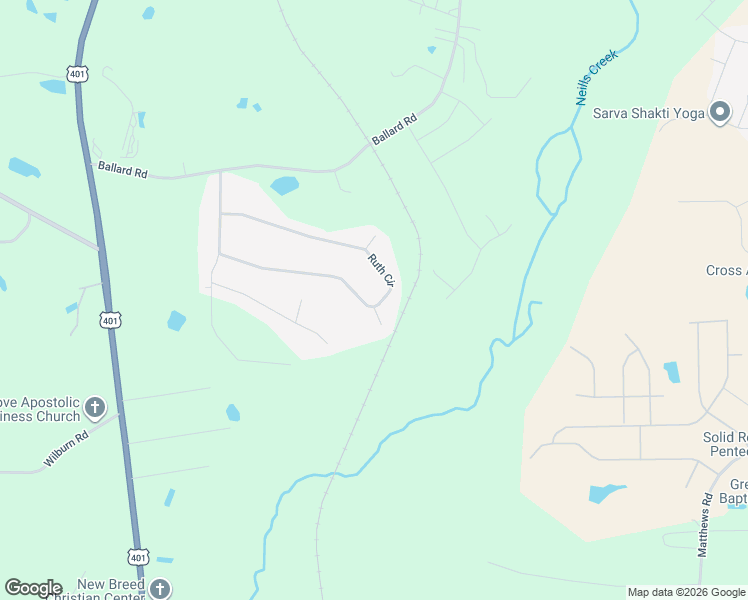 map of restaurants, bars, coffee shops, grocery stores, and more near 520 Ruth Circle in Fuquay-Varina