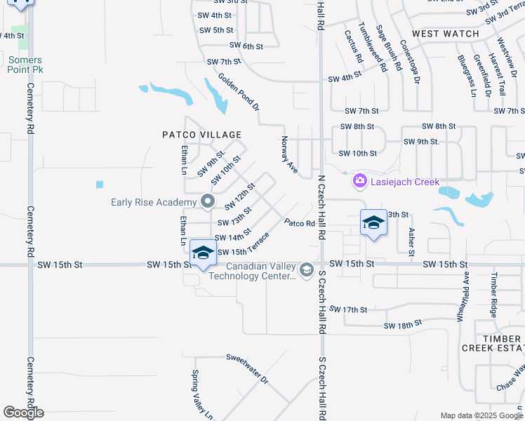 map of restaurants, bars, coffee shops, grocery stores, and more near 12305 SW 14th St in Yukon