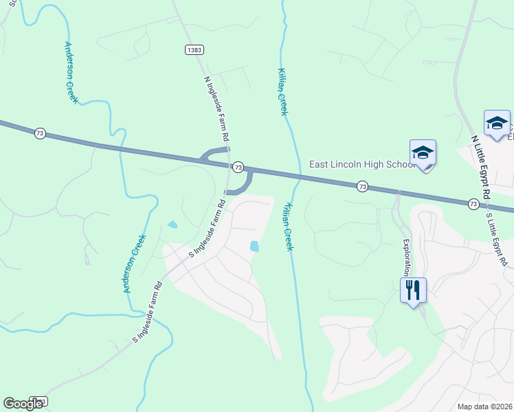 map of restaurants, bars, coffee shops, grocery stores, and more near 329 Secretariat Drive in Iron Station