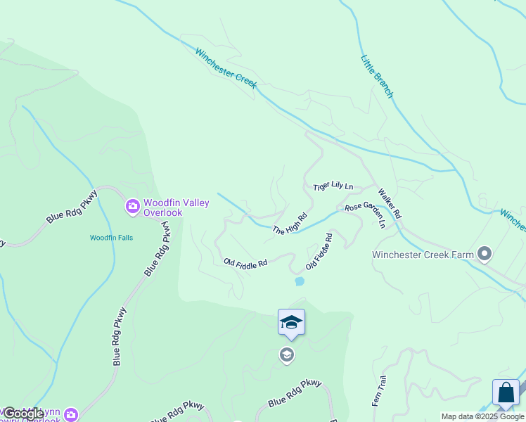 map of restaurants, bars, coffee shops, grocery stores, and more near 22 Peaceful Falls Drive in Waynesville