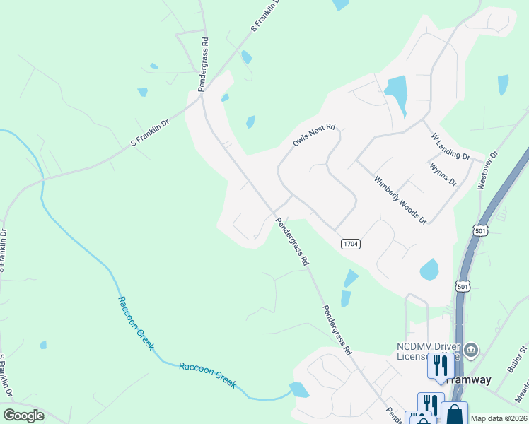 map of restaurants, bars, coffee shops, grocery stores, and more near 4906 Simpson Drive in Sanford